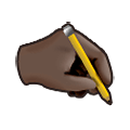 🖎🏿 Emoji Mão esquerda escrevendo, modificador do emoji Fitzpatrick tipo 6 na Samsung One UI 2.5.