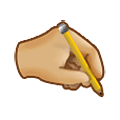 🖎🏼 Emoji Mão esquerda escrevendo: Pele Morena Clara na Samsung One UI 2.5.