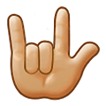 Emoji 🤟🏼 Gesto Ti Amo: Carnagione Abbastanza Chiara su Samsung One UI 2.5.