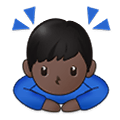 Emoji 🙇🏿‍♂️ Uomo Che Fa Inchino Profondo: Carnagione Scura su Samsung One UI 2.5.