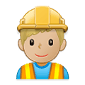 👷🏼‍♂️ Emoji Obrero Hombre: Tono De Piel Claro Medio en Samsung One UI 2.5.