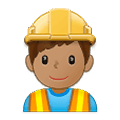 Emoji 👷🏽‍♂️ Operaio Edile Uomo: Carnagione Olivastra su Samsung One UI 2.5.