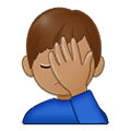 🤦🏽‍♂️ Emoji sich an den Kopf fassender Mann: mittlere Hautfarbe Samsung One UI 2.5.