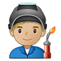 👨🏼‍🏭 Emoji Fabrikarbeiter: mittelhelle Hautfarbe Samsung One UI 2.5.