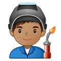 Emoji 👨🏽‍🏭 Operaio: Carnagione Olivastra su Samsung One UI 2.5.