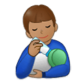 Émoji 👨🏽‍🍼 Homme Allaitant Un Bébé : Peau Légèrement Mate sur Samsung One UI 2.5.
