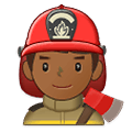 Emoji 👨🏾‍🚒 Pompiere Uomo: Carnagione Abbastanza Scura su Samsung One UI 2.5.