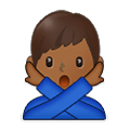 🙅🏾‍♂️ Emoji Homem Fazendo Gesto De «não»: Pele Morena Escura na Samsung One UI 2.5.