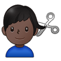 💇🏿‍♂️ Emoji Mann beim Haareschneiden: dunkle Hautfarbe Samsung One UI 2.5.