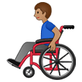 👨🏽‍🦽 Emoji Mann in manuellem Rollstuhl: mittlere Hautfarbe Samsung One UI 2.5.