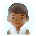 🧖🏾‍♂️ Emoji Homem Na Sauna: Pele Morena Escura na Samsung One UI 2.5.