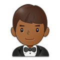 🤵🏾‍♂️ Emoji Mann im Tuxedo: mitteldunkle Hautfarbe Samsung One UI 2.5.