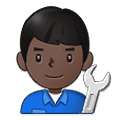 Emoji 👨🏿‍🔧 Meccanico Uomo: Carnagione Scura su Samsung One UI 2.5.