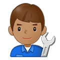👨🏽‍🔧 Emoji Mecánico: Tono De Piel Medio en Samsung One UI 2.5.