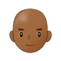 👨🏾‍🦲 Emoji Hombre: Tono De Piel Oscuro Medio Y Sin Pelo en Samsung One UI 2.5.