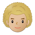 👨🏼‍🦱 Emoji Hombre: Tono De Piel Claro Medio Y Pelo Rizado en Samsung One UI 2.5.