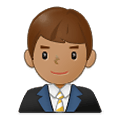Emoji 👨🏽‍💼 Impiegato: Carnagione Olivastra su Samsung One UI 2.5.