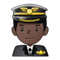 👨🏿‍✈️ Emoji Piloto De Avião Homem: Pele Escura na Samsung One UI 2.5.