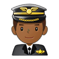 👨🏾‍✈️ Emoji Piloto De Avião Homem: Pele Morena Escura na Samsung One UI 2.5.