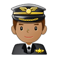 👨🏽‍✈️ Emoji Piloto De Avião Homem: Pele Morena na Samsung One UI 2.5.