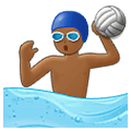 🤽🏾‍♂️ Emoji Homem Jogando Polo Aquático: Pele Morena Escura na Samsung One UI 2.5.