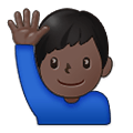 🙋🏿‍♂️ Emoji Mann mit erhobenem Arm: dunkle Hautfarbe Samsung One UI 2.5.
