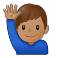 🙋🏽‍♂️ Emoji Hombre Con La Mano Levantada: Tono De Piel Medio en Samsung One UI 2.5.