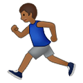 🏃🏾‍♂️ Emoji Hombre Corriendo: Tono De Piel Oscuro Medio en Samsung One UI 2.5.