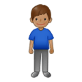 🧍🏽‍♂️ Emoji stehender Mann: mittlere Hautfarbe Samsung One UI 2.5.