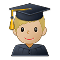 Emoji 👨🏼‍🎓 Studente: Carnagione Abbastanza Chiara su Samsung One UI 2.5.