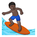 🏄🏿‍♂️ Emoji Homem Surfista: Pele Escura na Samsung One UI 2.5.
