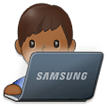 Emoji 👨🏾‍💻 Tecnologo: Carnagione Abbastanza Scura su Samsung One UI 2.5.