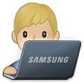👨🏼‍💻 Emoji Tecnólogo: Tono De Piel Claro Medio en Samsung One UI 2.5.
