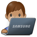 Émoji 👨🏽‍💻 Informaticien : Peau Légèrement Mate sur Samsung One UI 2.5.