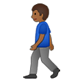 🚶🏾‍♂️ Emoji Homem Andando: Pele Morena Escura na Samsung One UI 2.5.