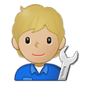 🧑🏼‍🔧 Emoji Mecánico: Tono De Piel Claro Medio en Samsung One UI 2.5.