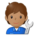 Emoji 🧑🏽‍🔧 Meccanico: Carnagione Olivastra su Samsung One UI 2.5.