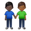 👨🏿‍🤝‍👨🏾 Emoji händchenhaltende Männer: dunkle Hautfarbe, mitteldunkle Hautfarbe Samsung One UI 2.5.