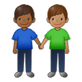 👨🏾‍🤝‍👨🏽 Emoji Dois Homens De Mãos Dadas: Pele Morena Escura E Pele Morena na Samsung One UI 2.5.