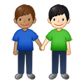 👨🏽‍🤝‍👨🏻 Emoji händchenhaltende Männer: mittlere Hautfarbe, helle Hautfarbe Samsung One UI 2.5.