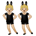 👯🏼‍♂️ Emoji Hombres Con Orejas De Conejo, Tono De Piel Claro Medio en Samsung One UI 2.5.