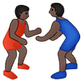 🤼🏿‍♂️ Emoji Hombres Luchando, Tono De Piel Oscuro en Samsung One UI 2.5.