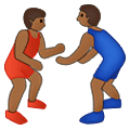🤼🏾‍♂️ Emoji Hombres Luchando, Tono De Piel Oscuro Medio en Samsung One UI 2.5.