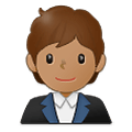 🧑🏽‍💼 Emoji Trabalhador De Escritório: Pele Morena na Samsung One UI 2.5.
