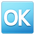 🆗 Emoji Großbuchstaben OK in blauem Quadrat Samsung One UI 2.5.