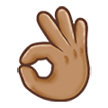 Emoji 👌🏽 Mano Che Fa OK: Carnagione Olivastra su Samsung One UI 2.5.