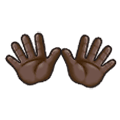 👐🏿 Emoji Mãos Abertas: Pele Escura na Samsung One UI 2.5.