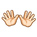 👐🏻 Emoji Mãos Abertas: Pele Clara na Samsung One UI 2.5.