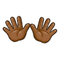 👐🏾 Emoji Mãos Abertas: Pele Morena Escura na Samsung One UI 2.5.