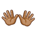 👐🏽 Emoji Mãos Abertas: Pele Morena na Samsung One UI 2.5.